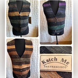 KATCH Me vintage handmade leather vests NWT 2 M 1 S